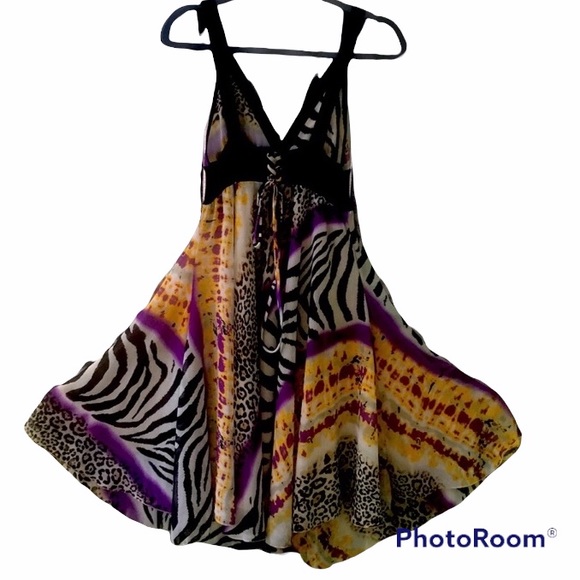 Tricia Fix Dress, Size: M, Made in USA, Animal/tie dye print,Bohemian inspired - Picture 2 of 10